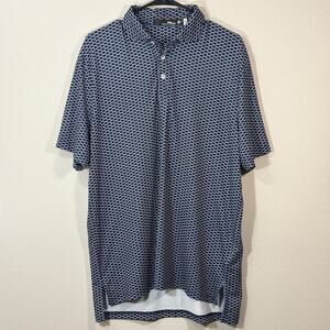 RLX Polo Ralph Lauren Men M Navy Blue Dragonfly Short Sleeve Shirt Wicking